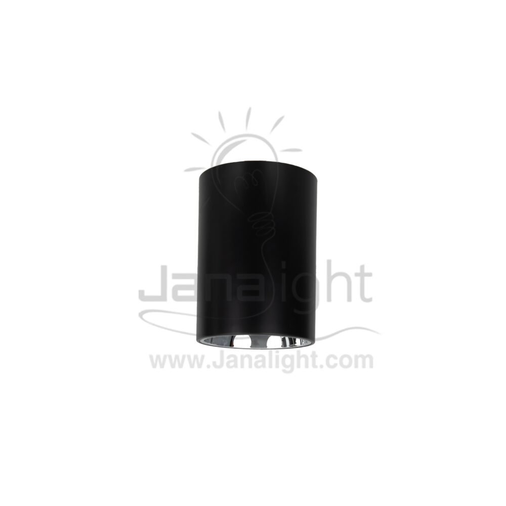 فريم سبوت سلندر فارغ مدور اسود قلب فضي cylinder downlight frame plastic black-silver